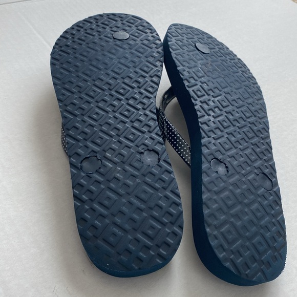TORY BURCH Dark Blue Floral Flip Flops Size 6/7 - Picture 10 of 10